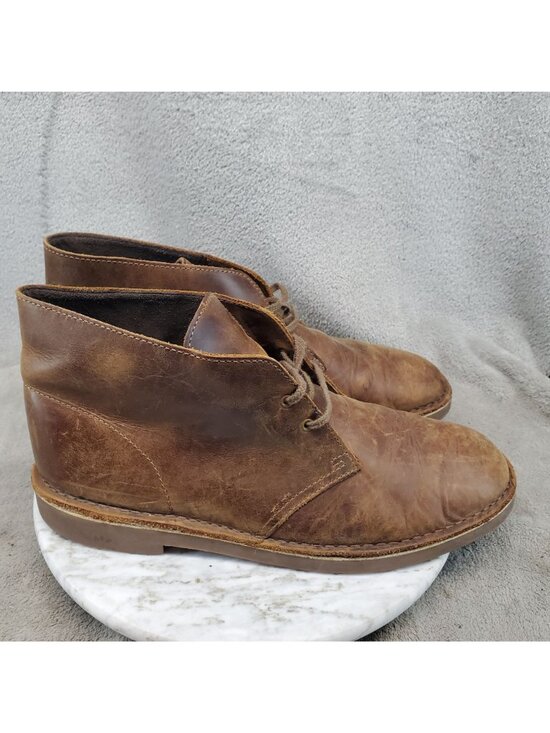 Clarks Shoes Mens Size 12 Bushacre Brown Leather Chukka Boots *Read* main image 9